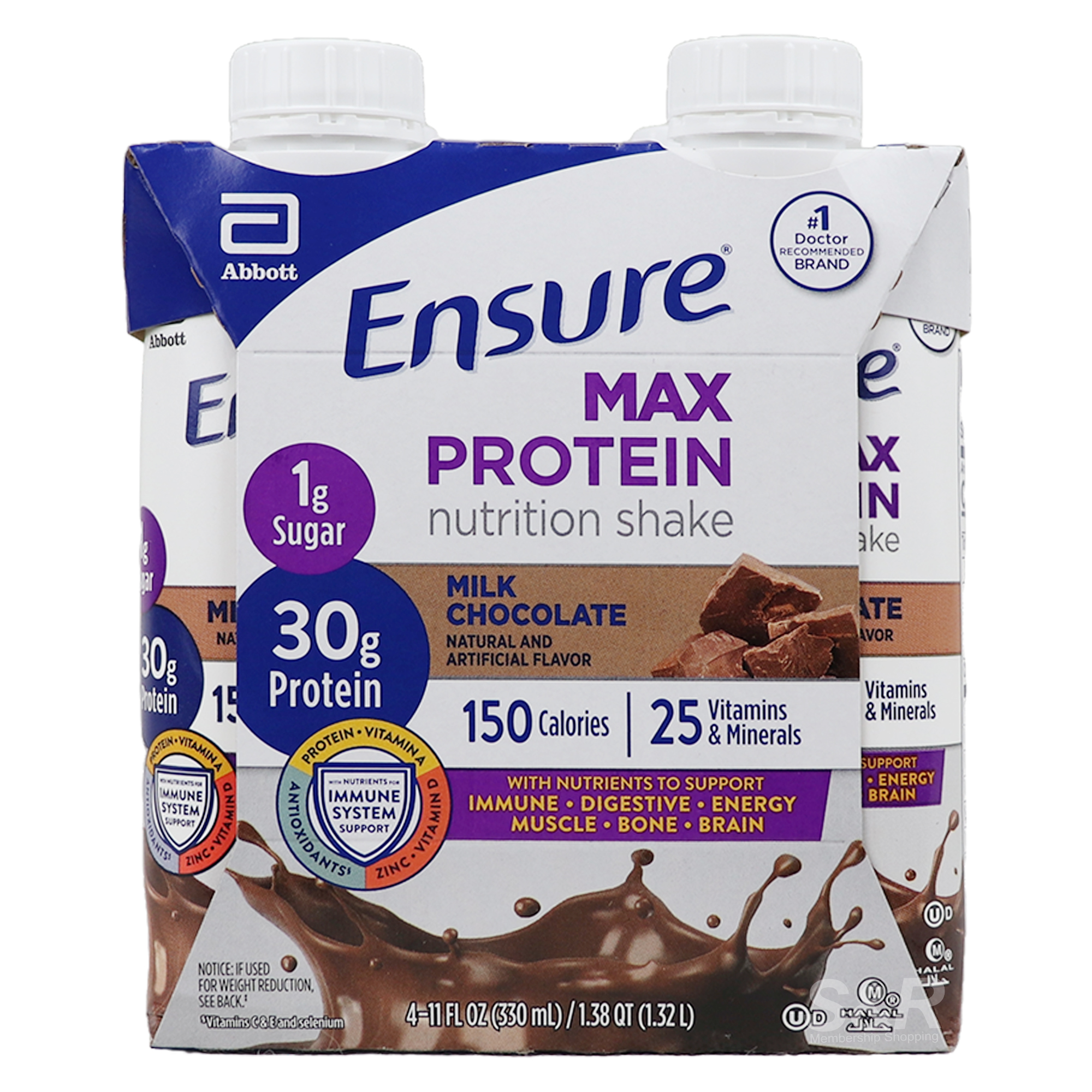 Ensure Max Protein Nutrition Shake Milk Chocolate 4x330mL
